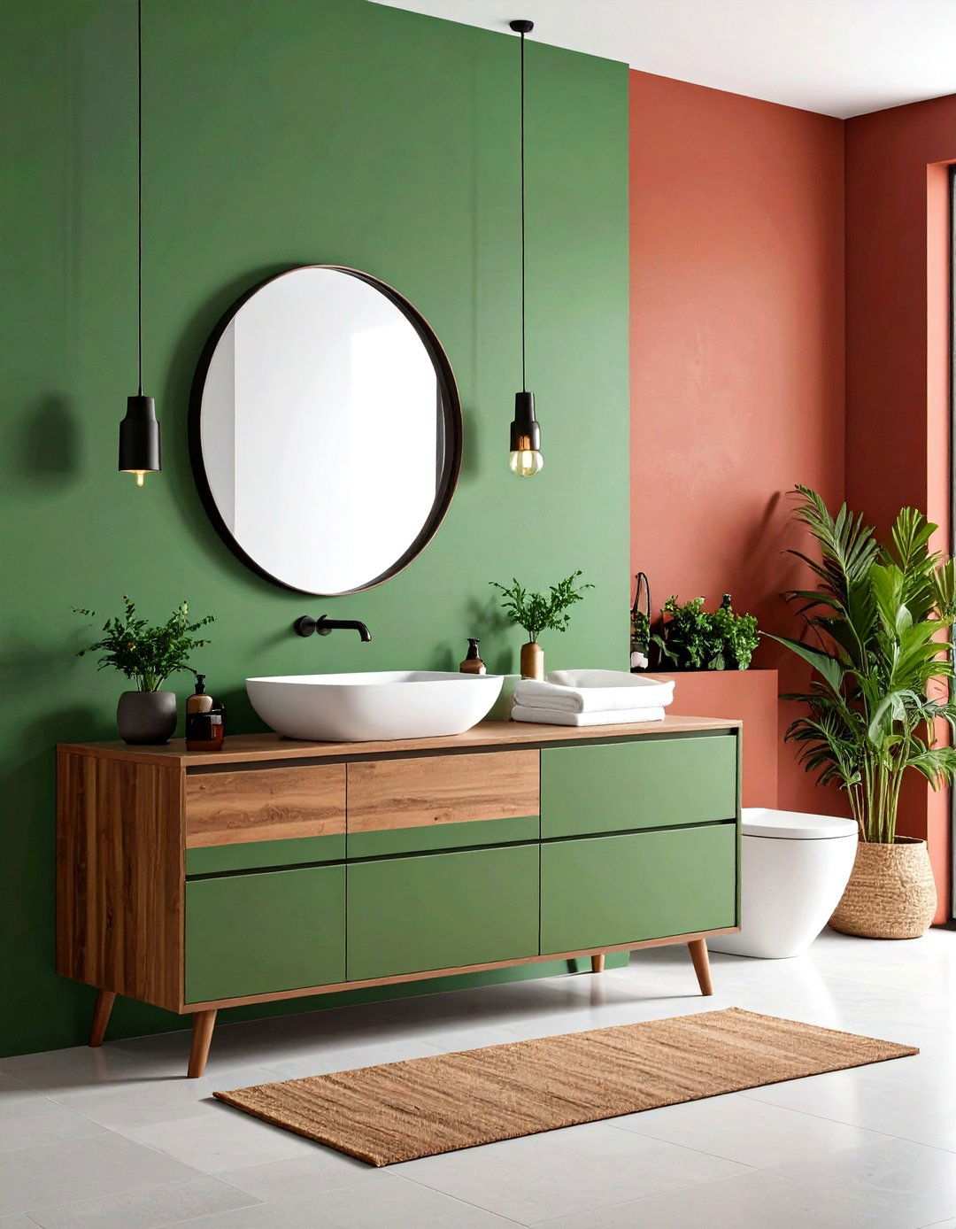 Asymmetrical Vanity with Offset Sink Placement - 24 Small Bathroom Vanity Ideas