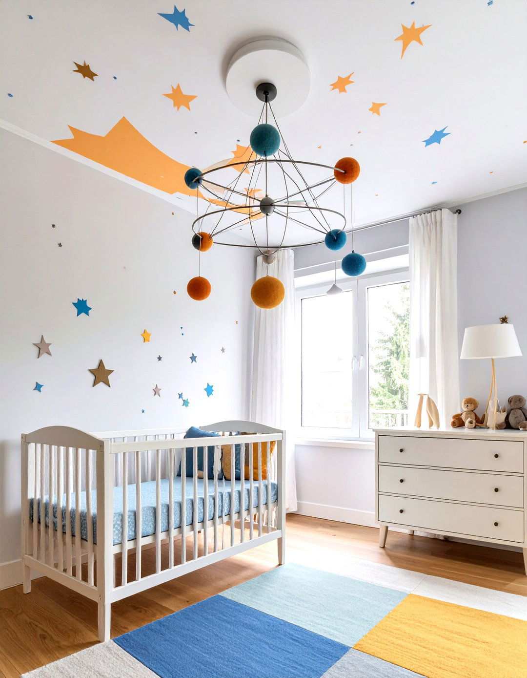 Atomic Age Mobile and Ceiling Design - 24 Mid-century Modern Nursery Ideas