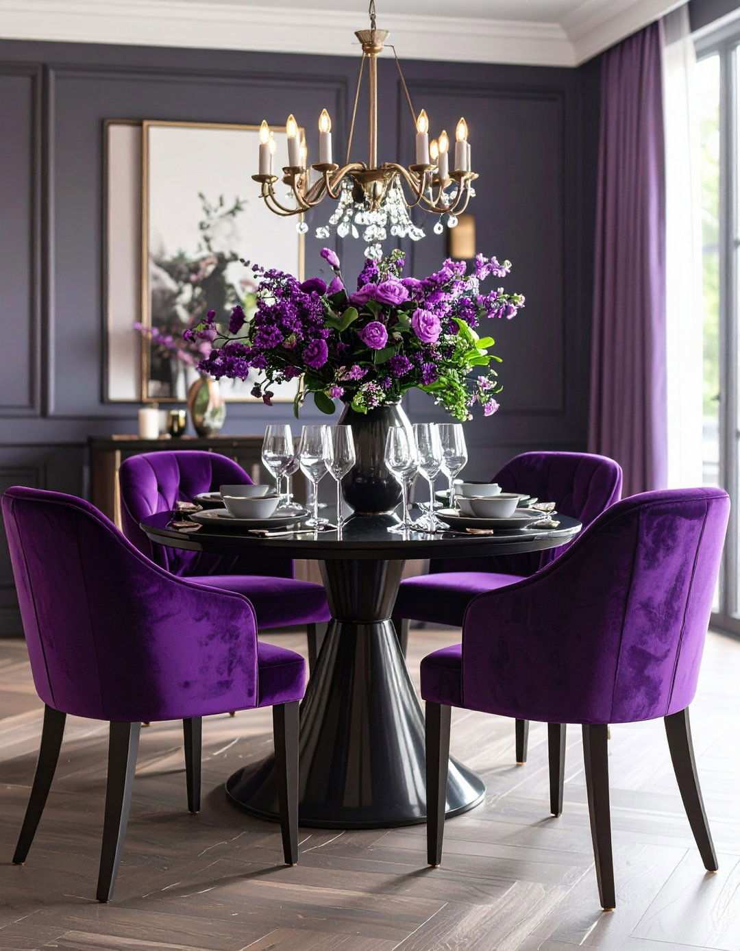 Aubergine Accent Furniture Pieces - 24 Purple Dining Room Ideas