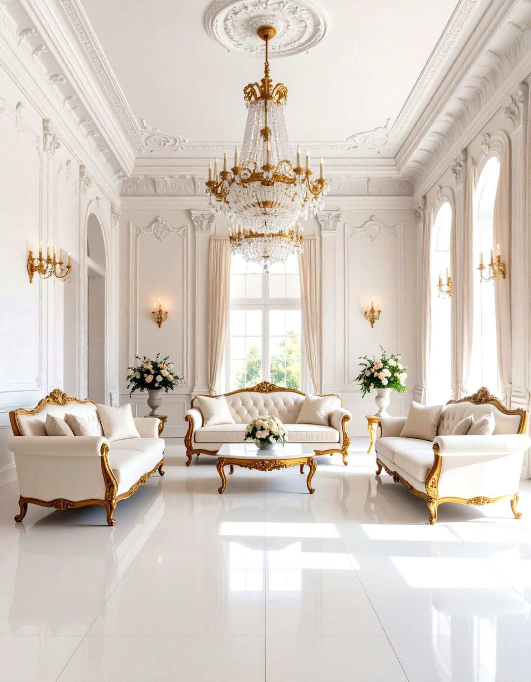 Austrian Imperial White Living Room - 24 Royal Living Room Design Ideas