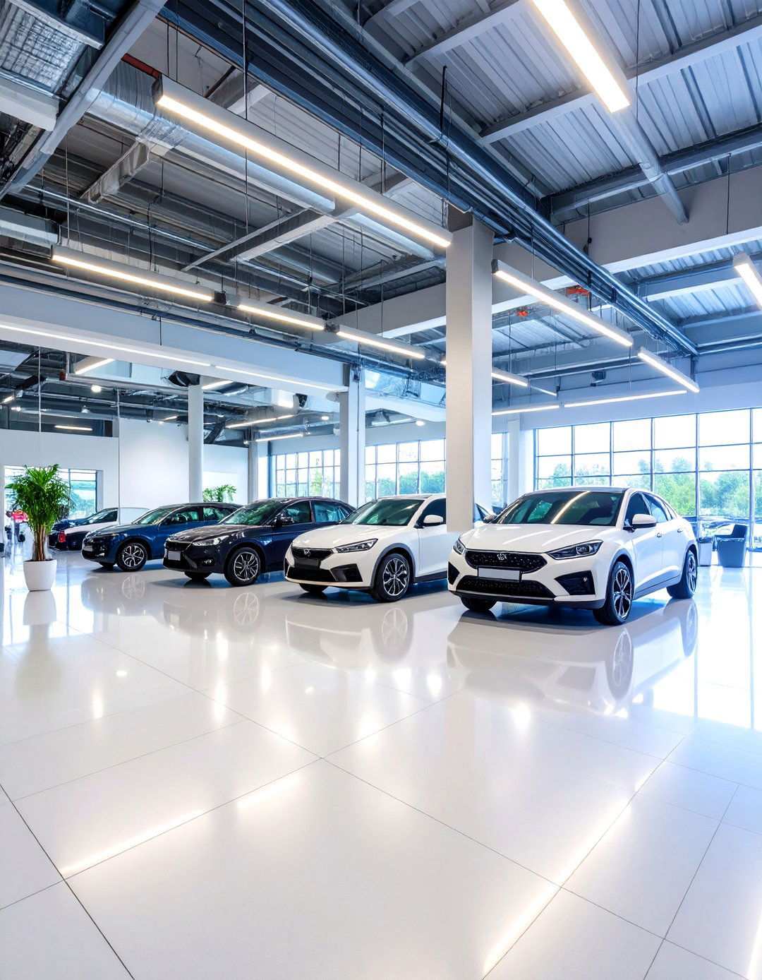 Automotive Showcase Garage with Glass Walls - 24 Luxury Man Cave Ideas