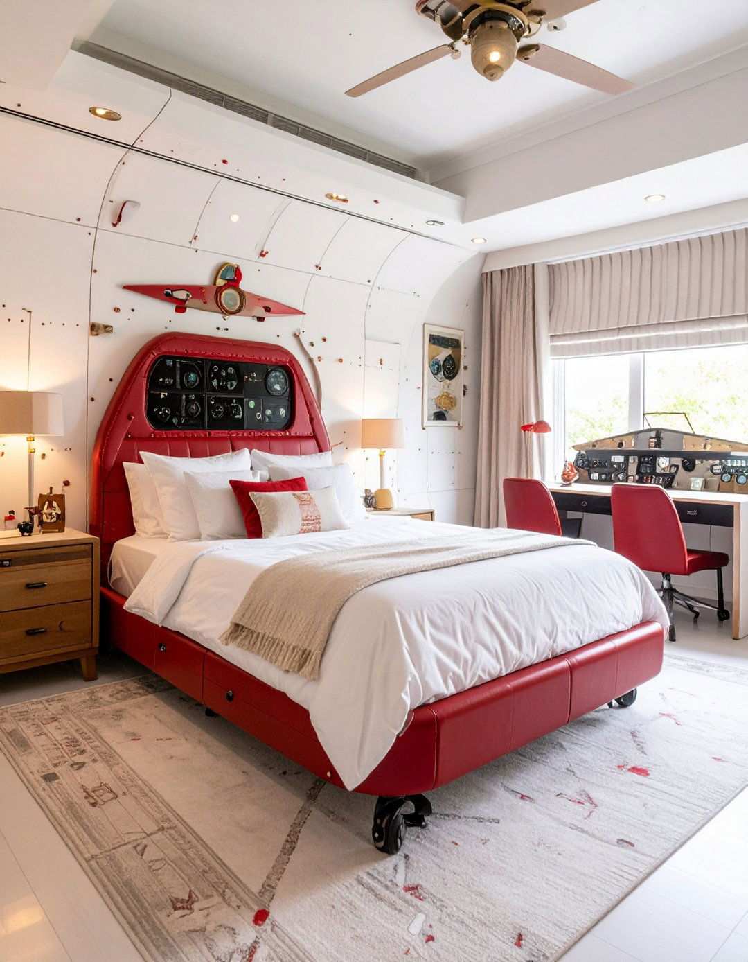 Aviation Academy with Flight Training Elements - 24 Red Boy Room Ideas