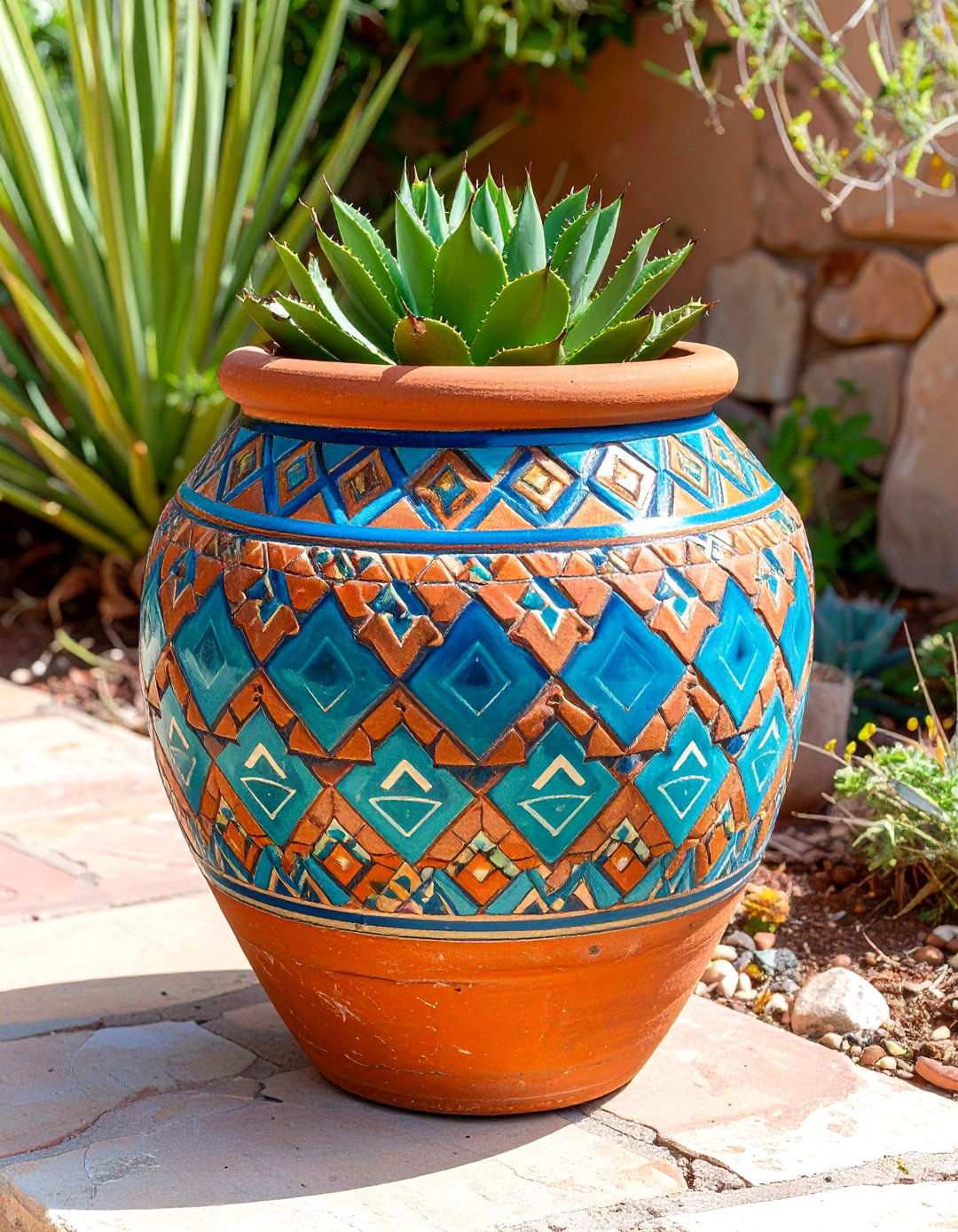 Aztec Pattern Southwest Pots - 24 Painted Pot Ideas