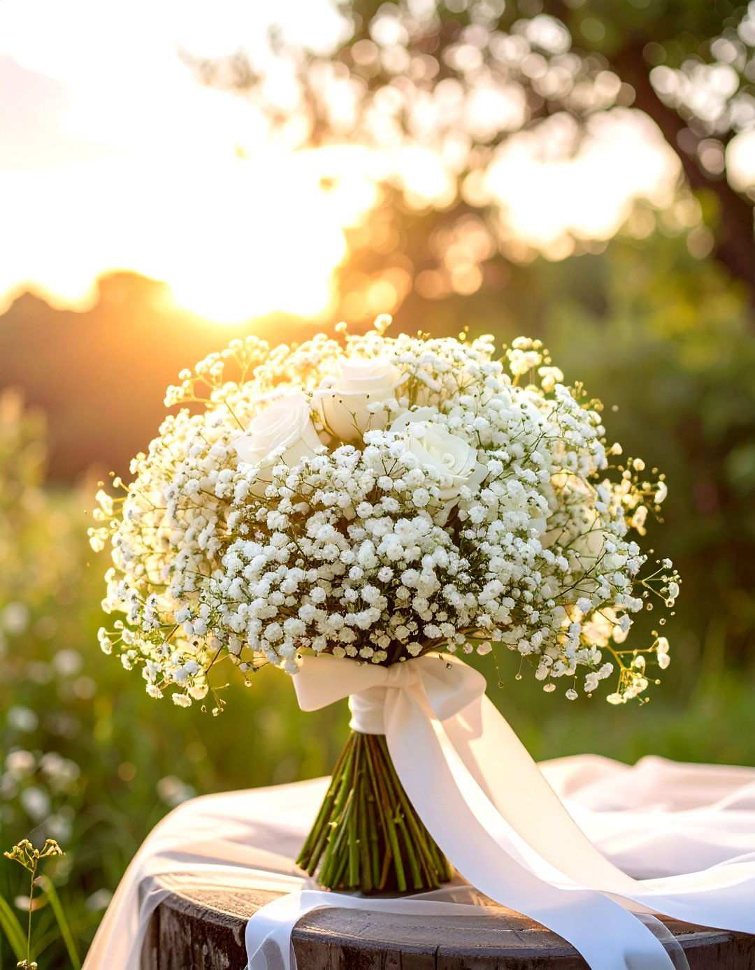 Babys Breath Cloud Wedding Bouquet - 24 Wedding Bouquet Ideas