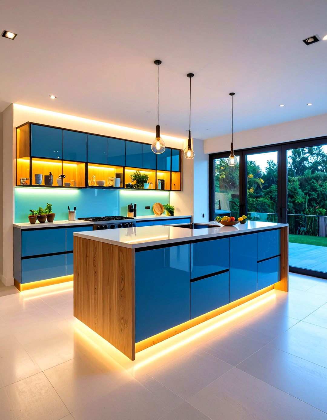 Backlit Glass Cabinets - 24 Modern Style Glass Kitchen Cabinets