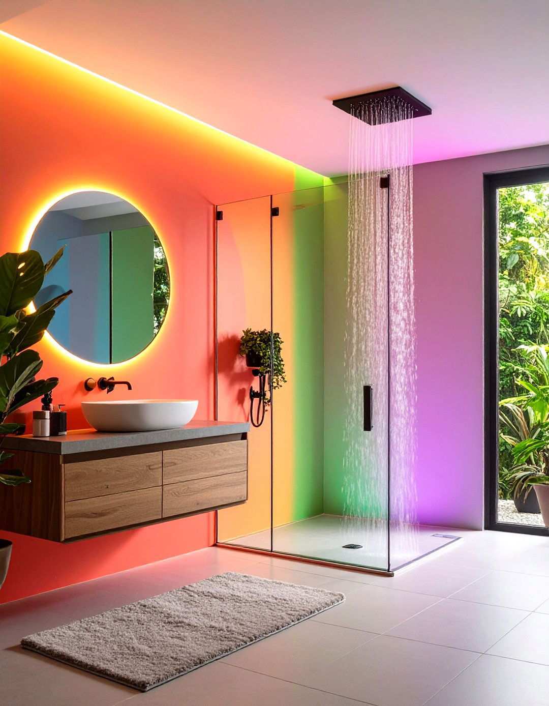 Backlit Shower Mirror with Integrated LED Technology - 24 Shower Lighting Ideas
