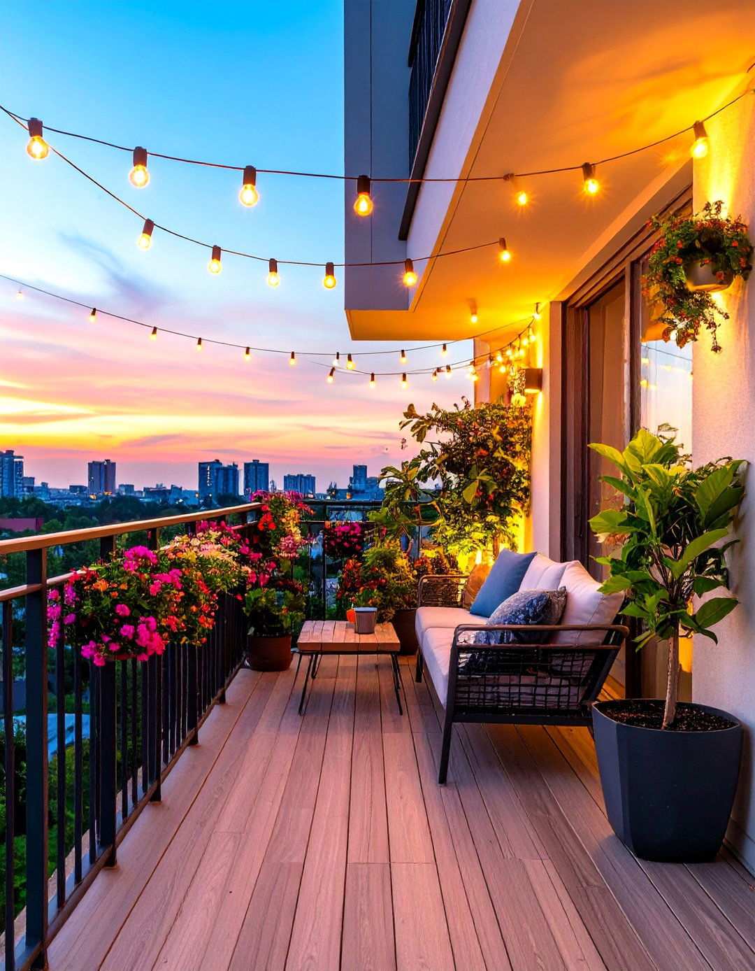 Balcony String Light Compact Solutions - 24 Patio String Light Ideas