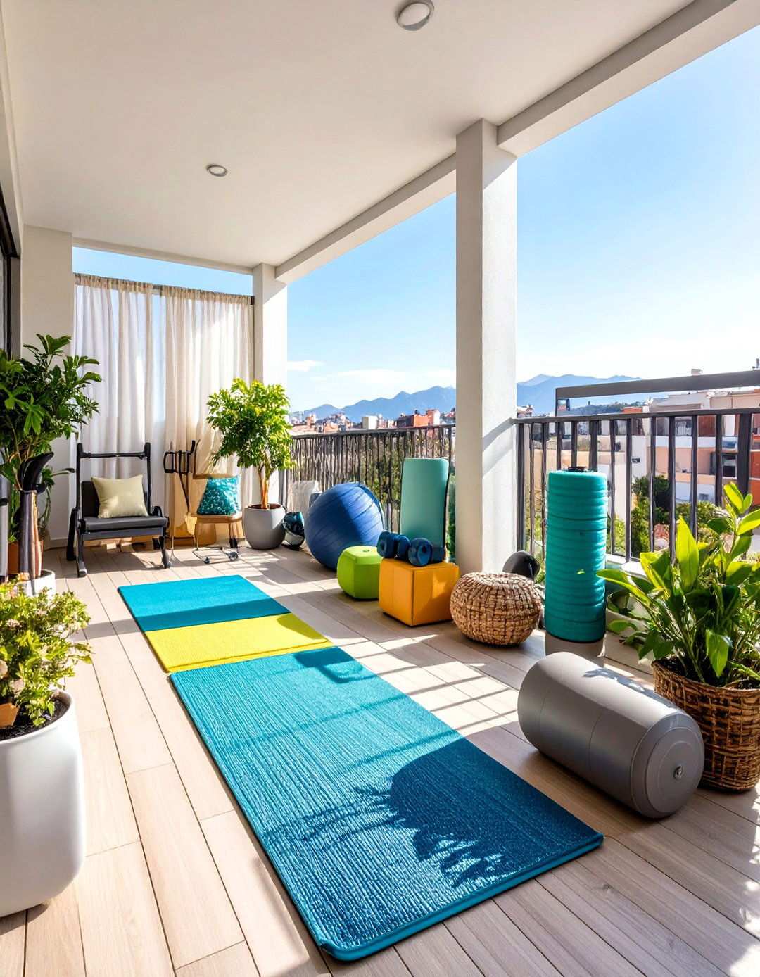 Balcony Terrace Urban Fitness Retreat - 24 Small Home Gym Ideas