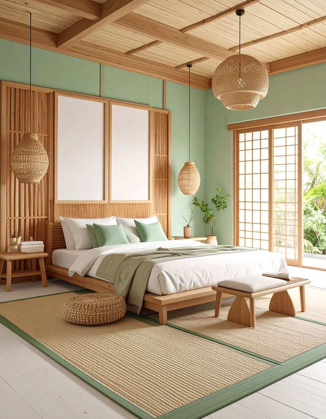 Bamboo and Rattan Accents - 24 Japanese Bedroom Ideas