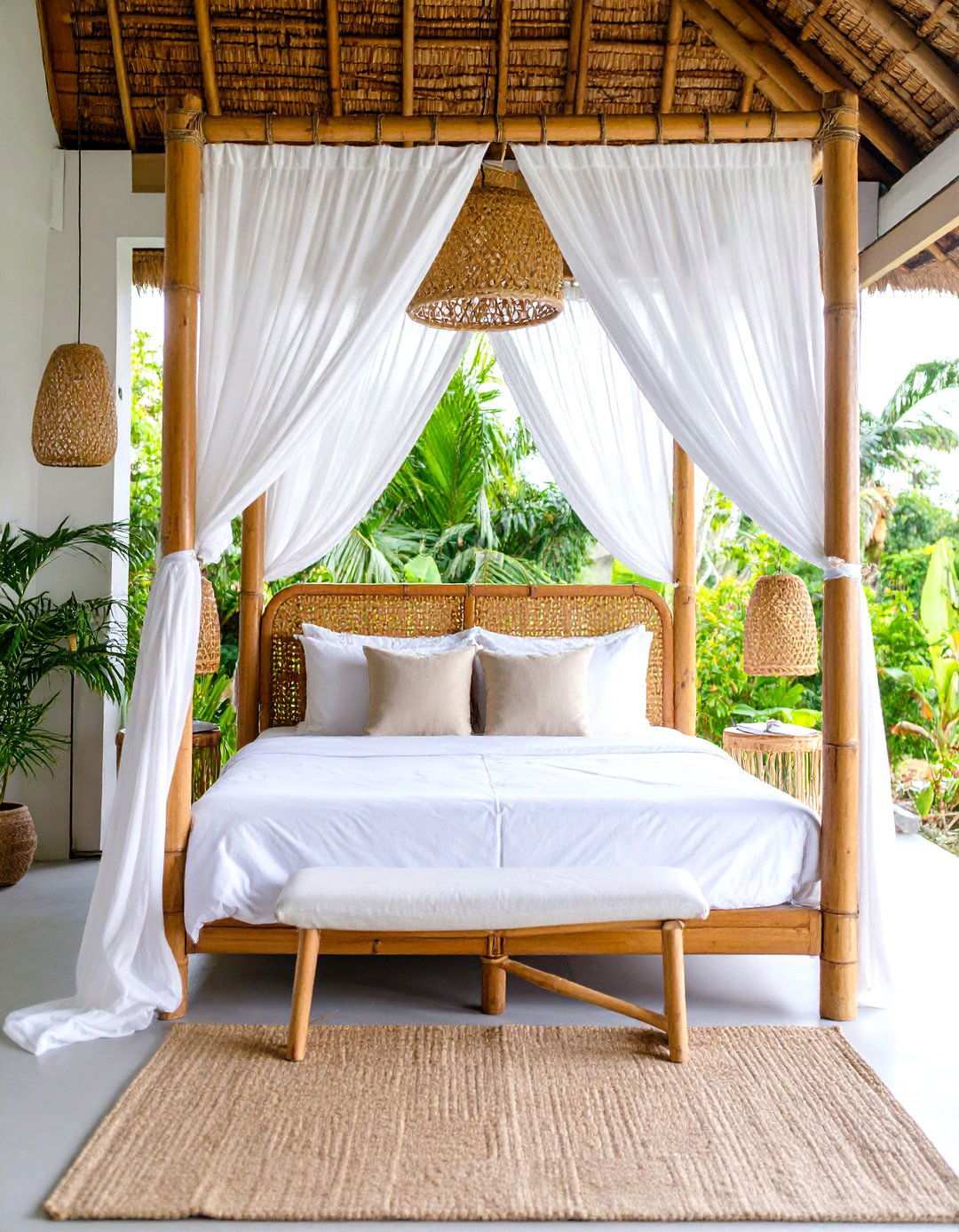 Bamboo Canopy Bedroom Retreat - 24 Tropical Bedroom Ideas