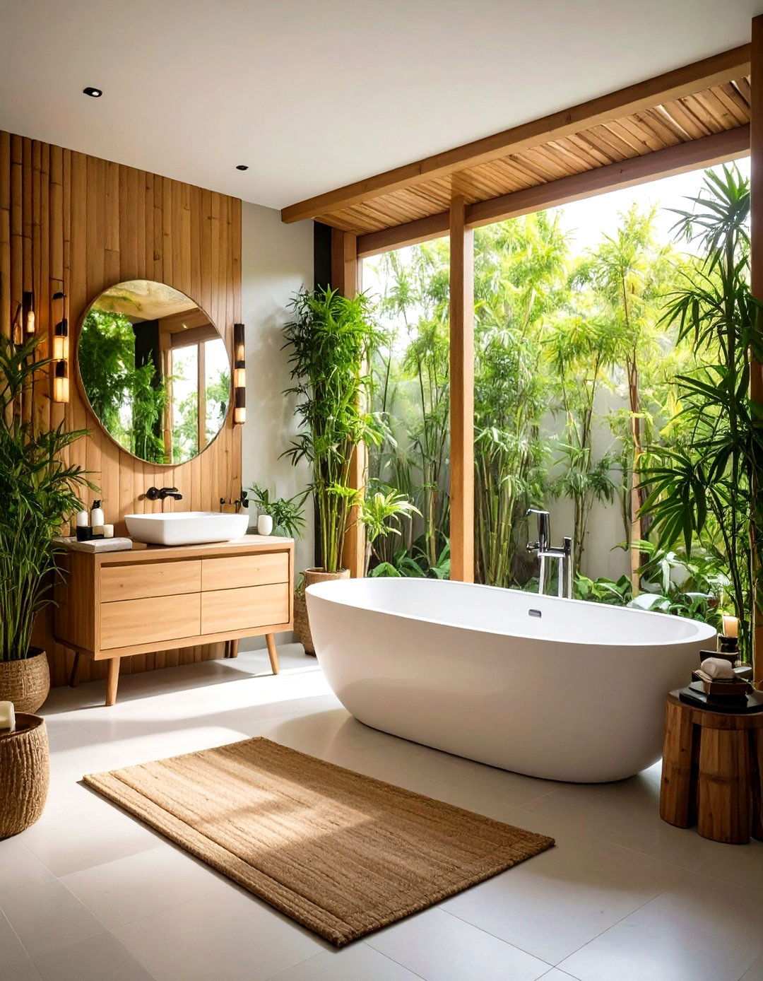Bamboo Garden Bathroom Oasis - 24 Zen Bathroom Ideas