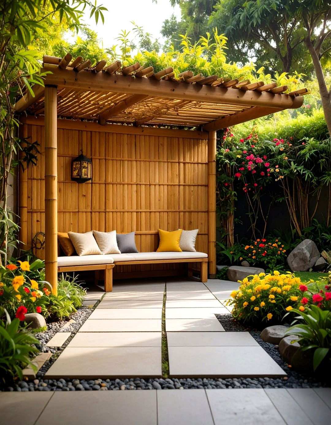 Bamboo Natural Lattice Garden Screen - 24 Lattice Fence Ideas