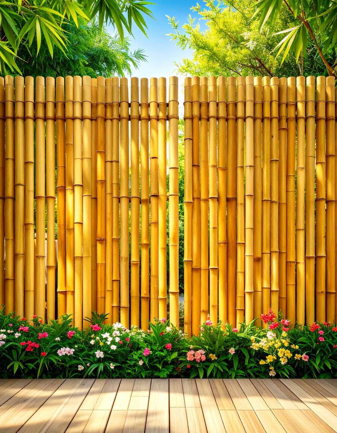 Bamboo Privacy Fence with Natural Appeal - 24 Privacy Fence Ideas