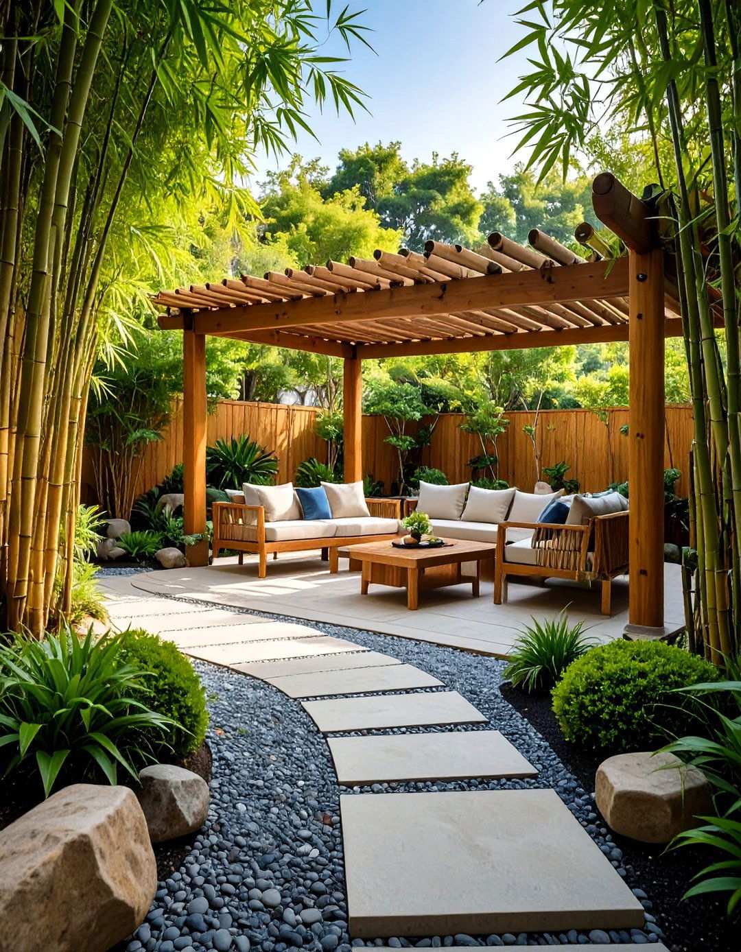 Bamboo Privacy Retreat - 24 Tropical Landscape Ideas