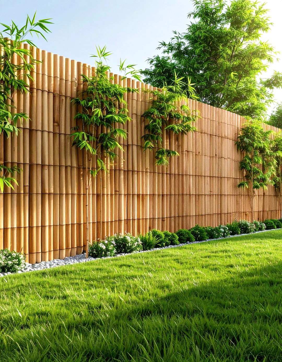 Bamboo Privacy Screen Border - 24 Low Maintenance Garden Border Ideas