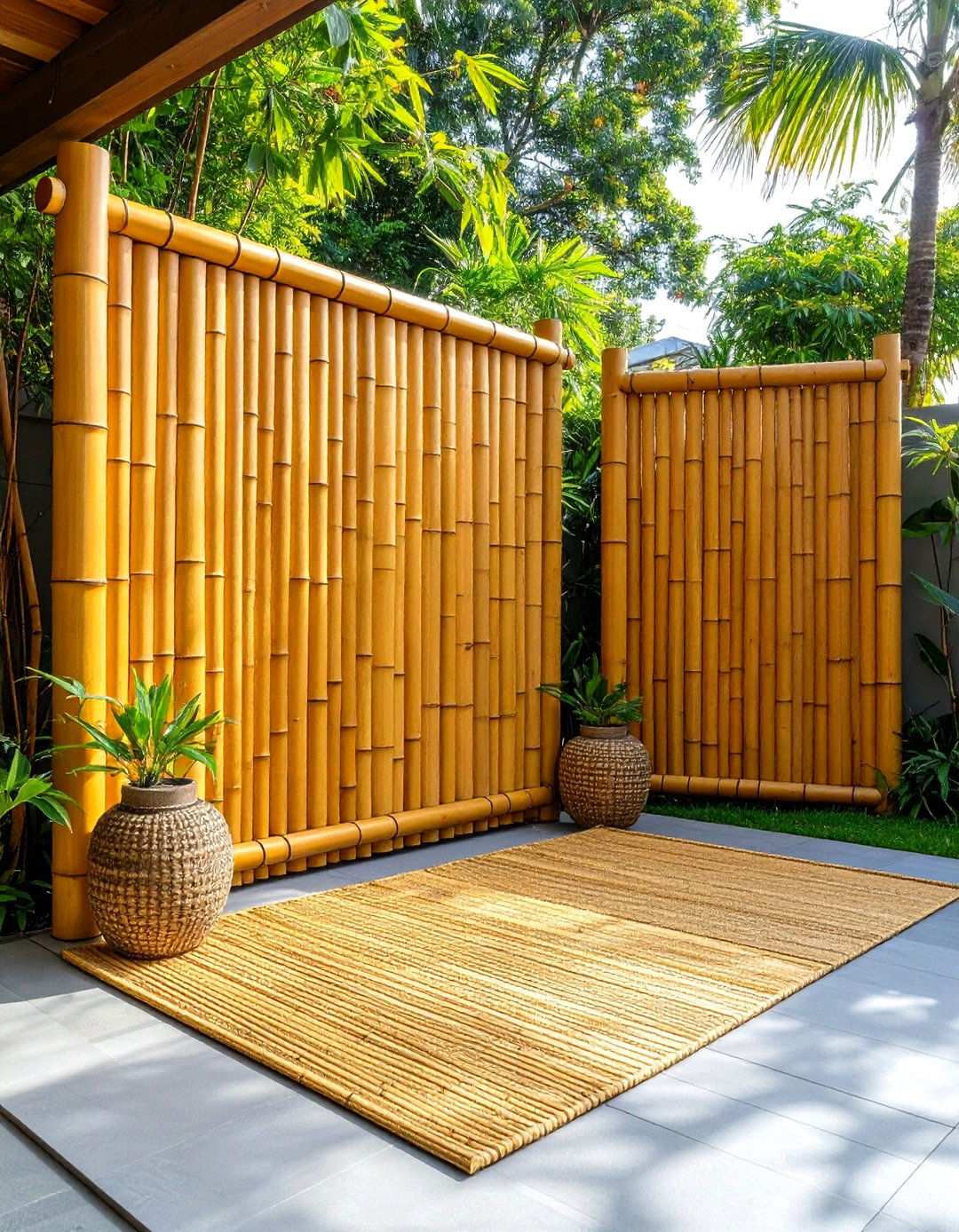 Bamboo Privacy Screen Rolls - 24 Temporary Fence Ideas