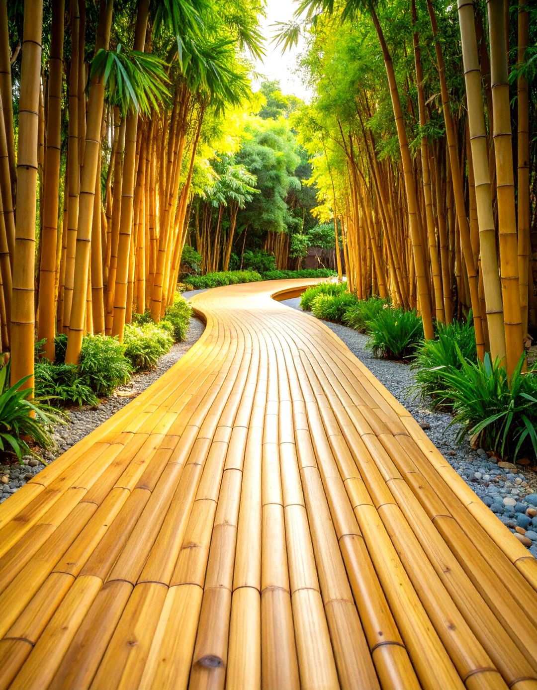 Bamboo Roll Out Walkways - 24 Natural Walkway Ideas