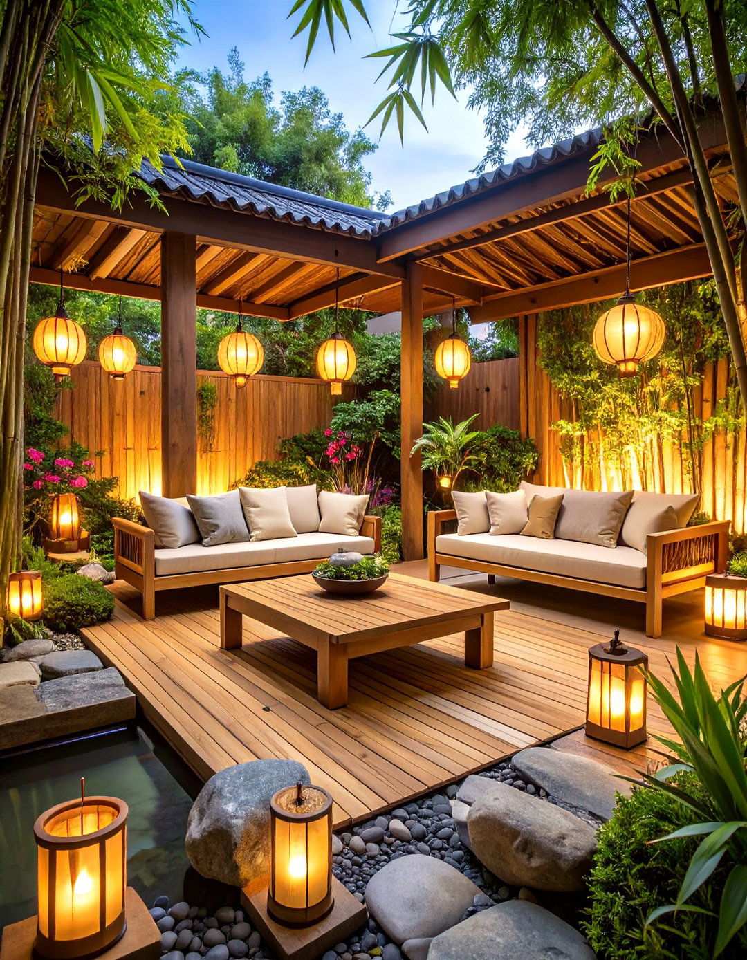 Bamboo Sanctuary Patio - 24 Tropical Patio Ideas