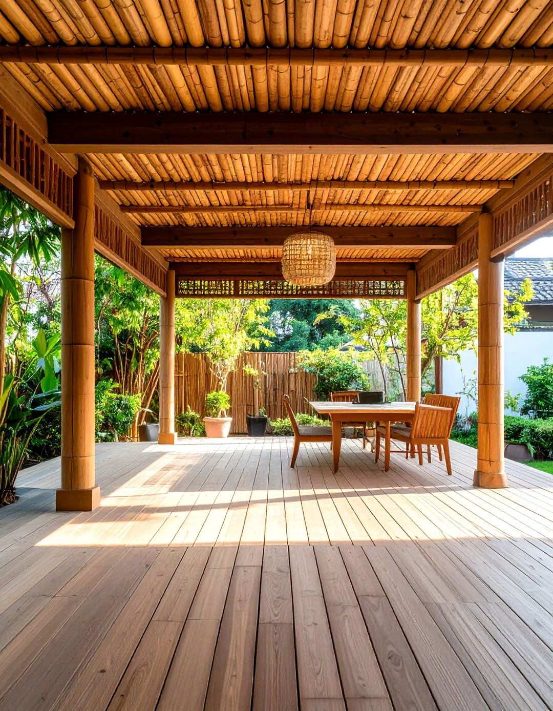 Bamboo Screen and Natural Privacy - 24 Under Deck Landscaping Ideas