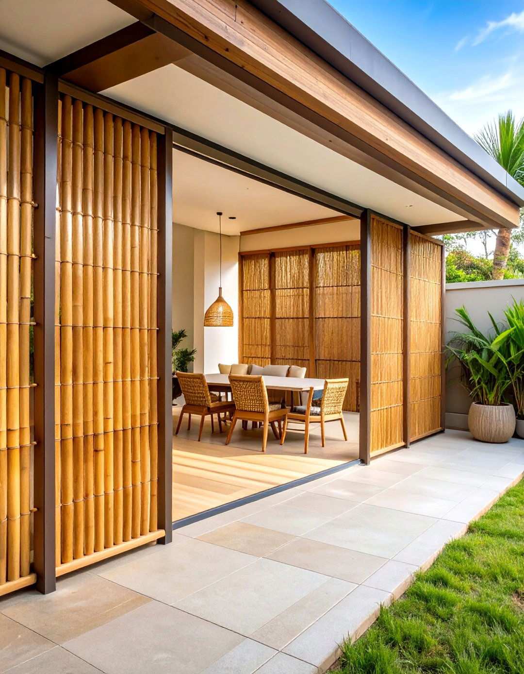 Bamboo Screen Panels - 24 Privacy Patio Ideas