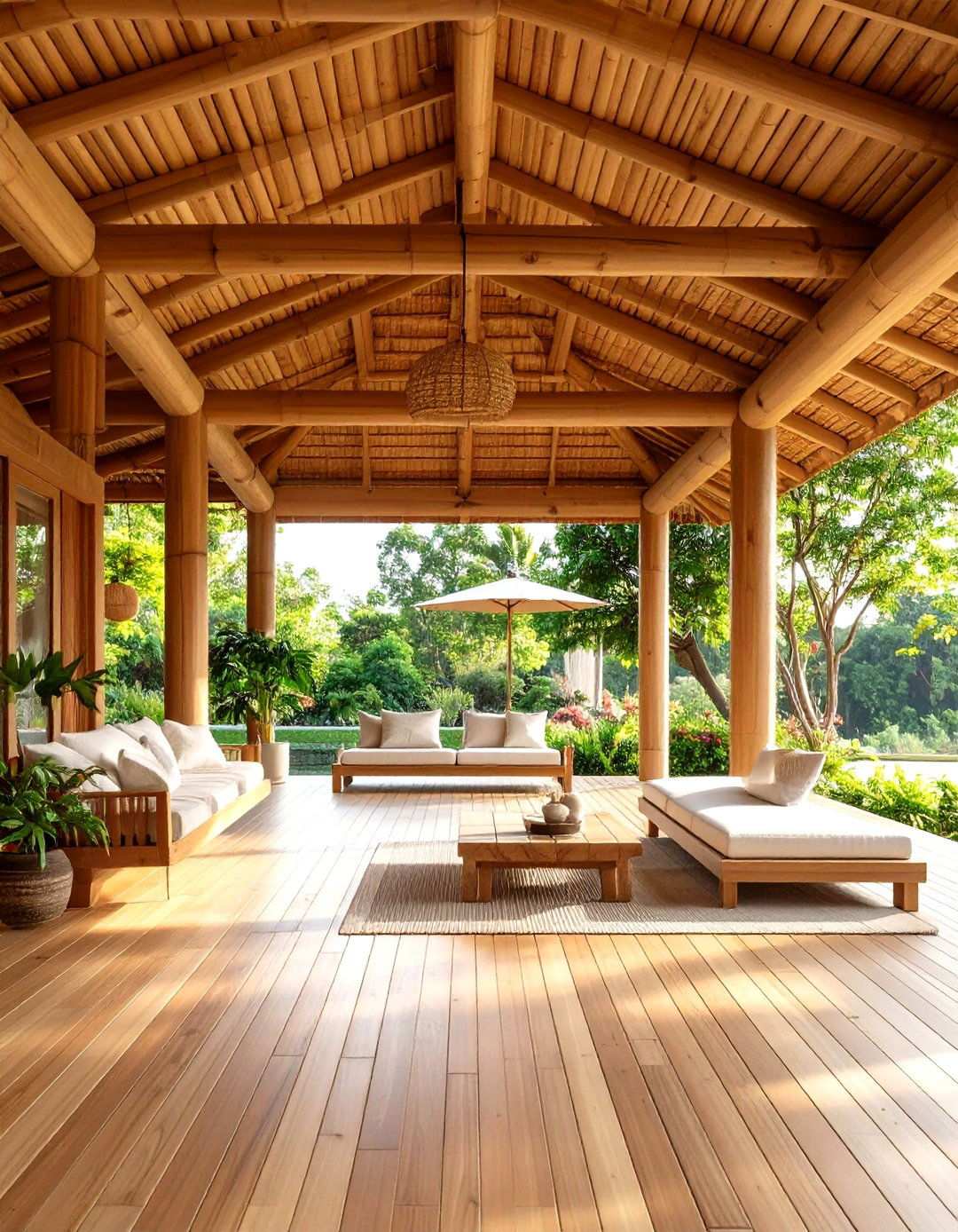 Bamboo Sustainable Ceiling Panels - 24 Porch Ceiling Ideas