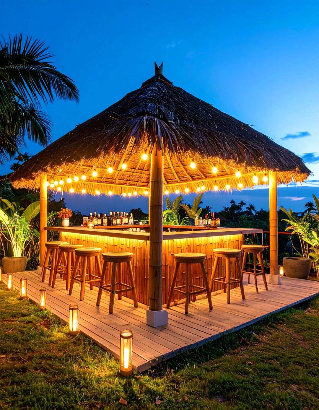 Bamboo Tiki Bar Entertainment Zone - 24 Tropical Backyard Ideas