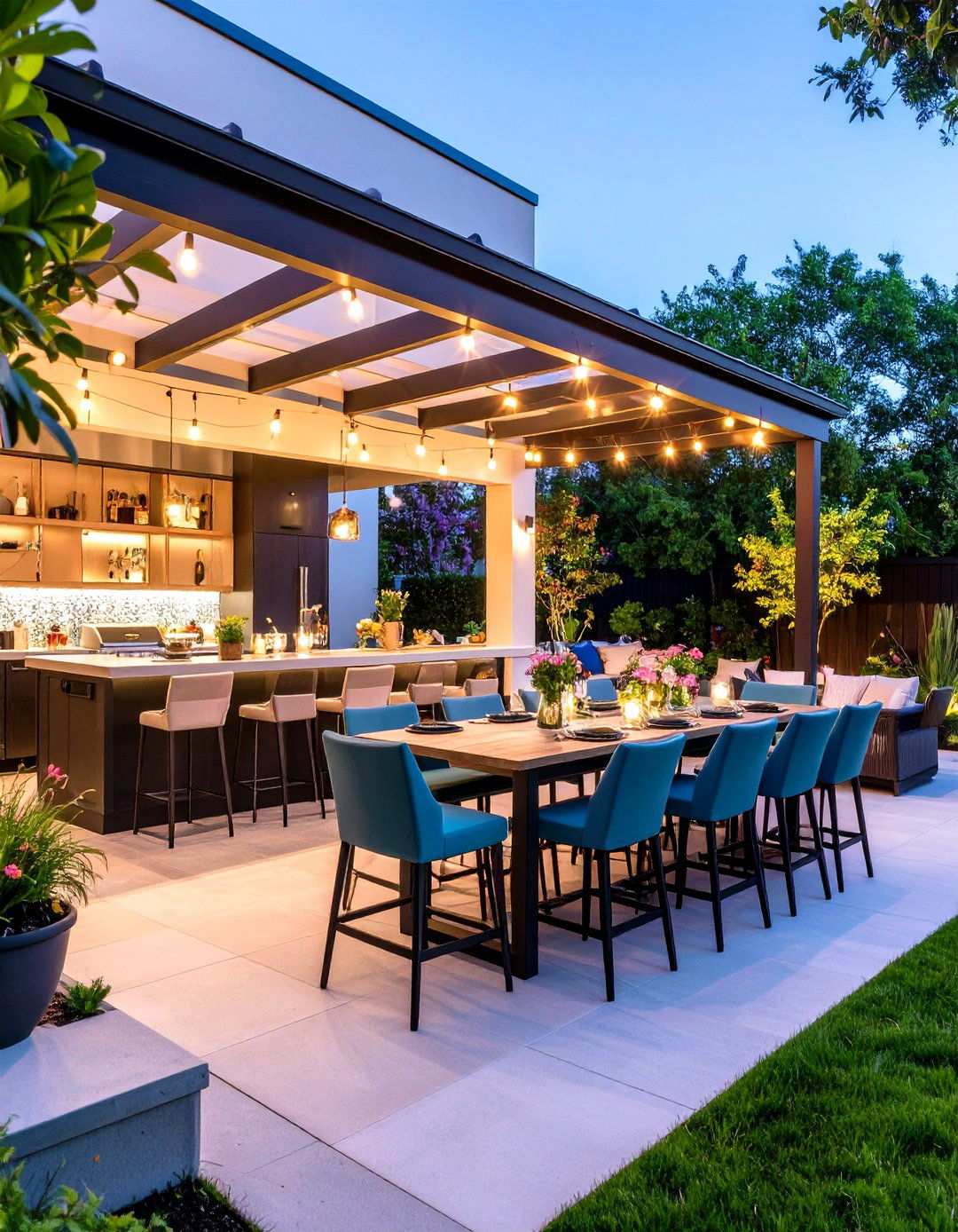 Bar Height Entertaining Patio - 24 Small Backyard Patio Ideas