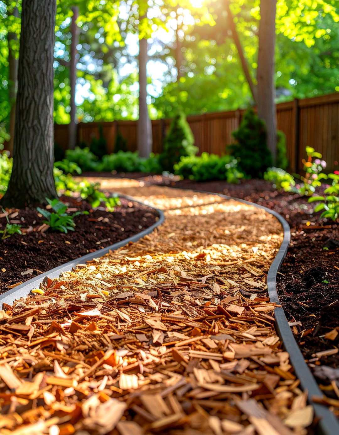 Bark Mulch Woodland Trails - 24 Natural Walkway Ideas