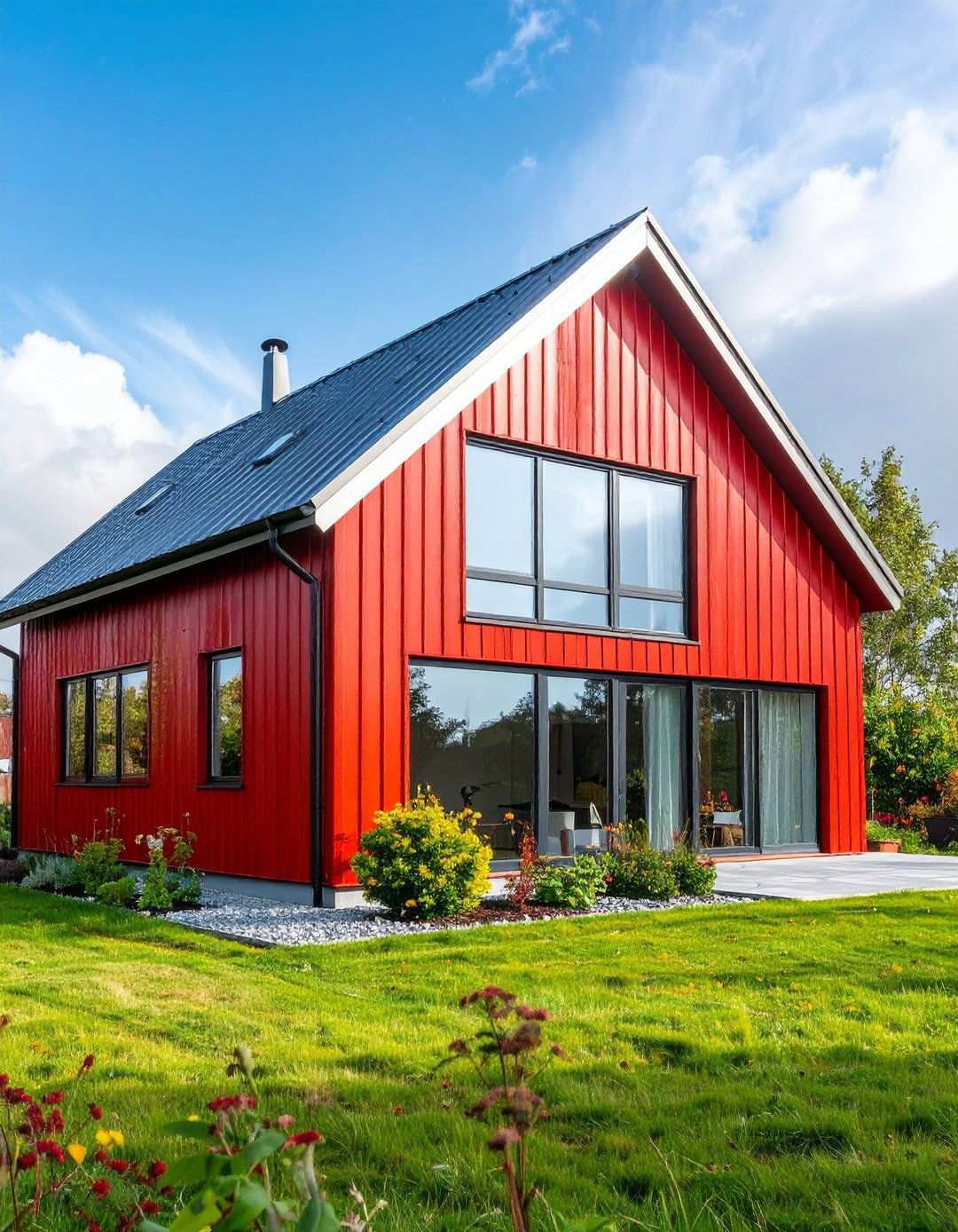 Barn Red Metal Siding Contemporary - 24 red home exterior ideas