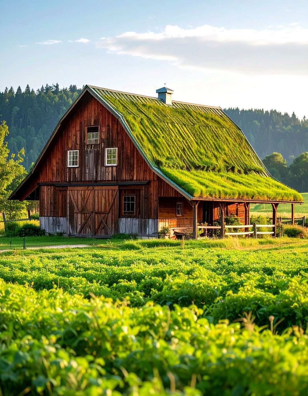 Barn Style Green Roof Homesteads - 24 Houses With Green Roofs
