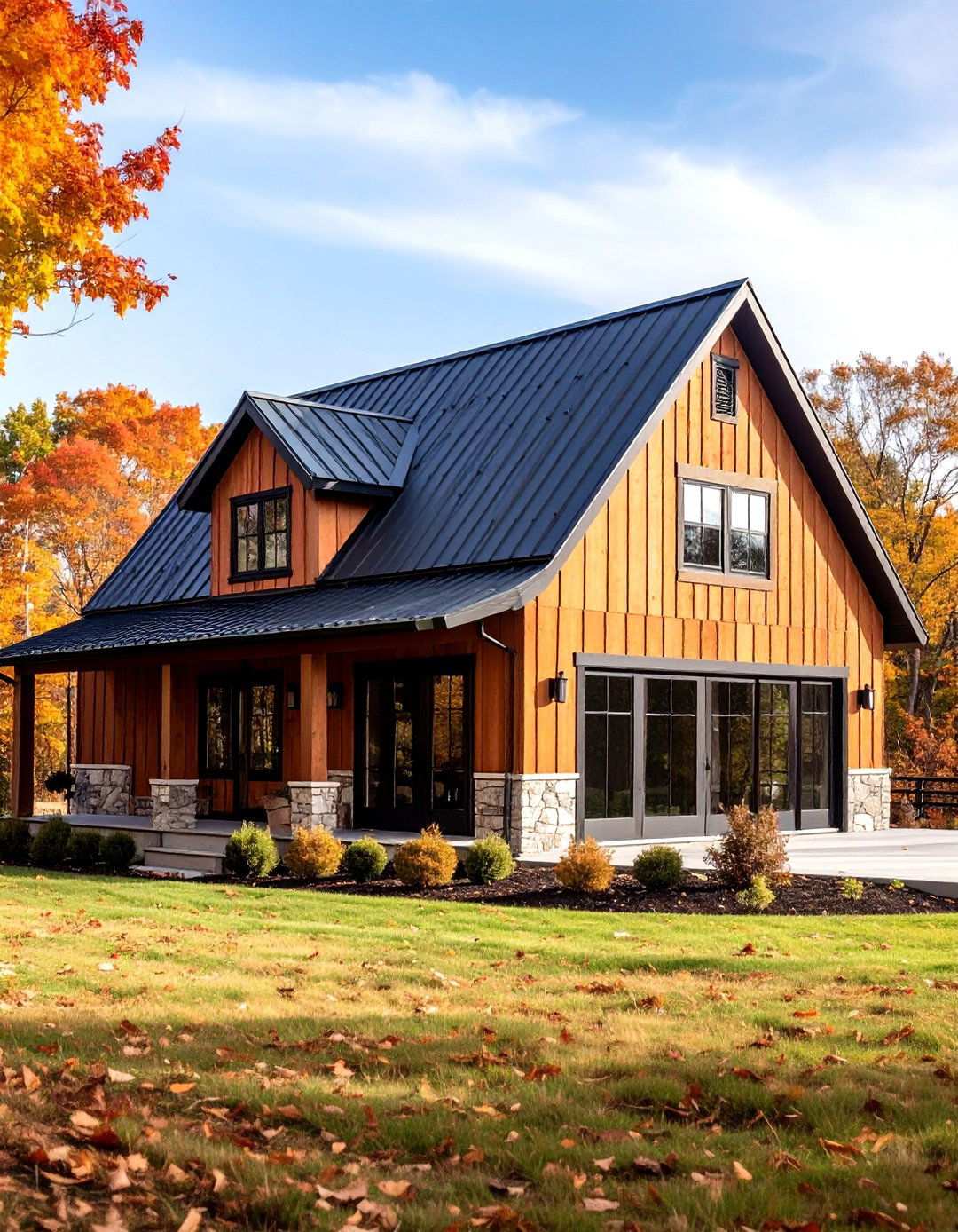 Barn Style Modern Farmhouse - 24 Tan House With Black Trim Design Ideas