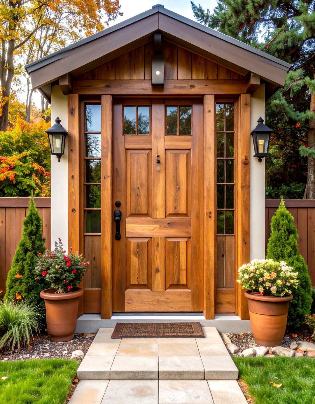 Barnwood Weathered Stained Front Door - 24 Stained Front Door Ideas