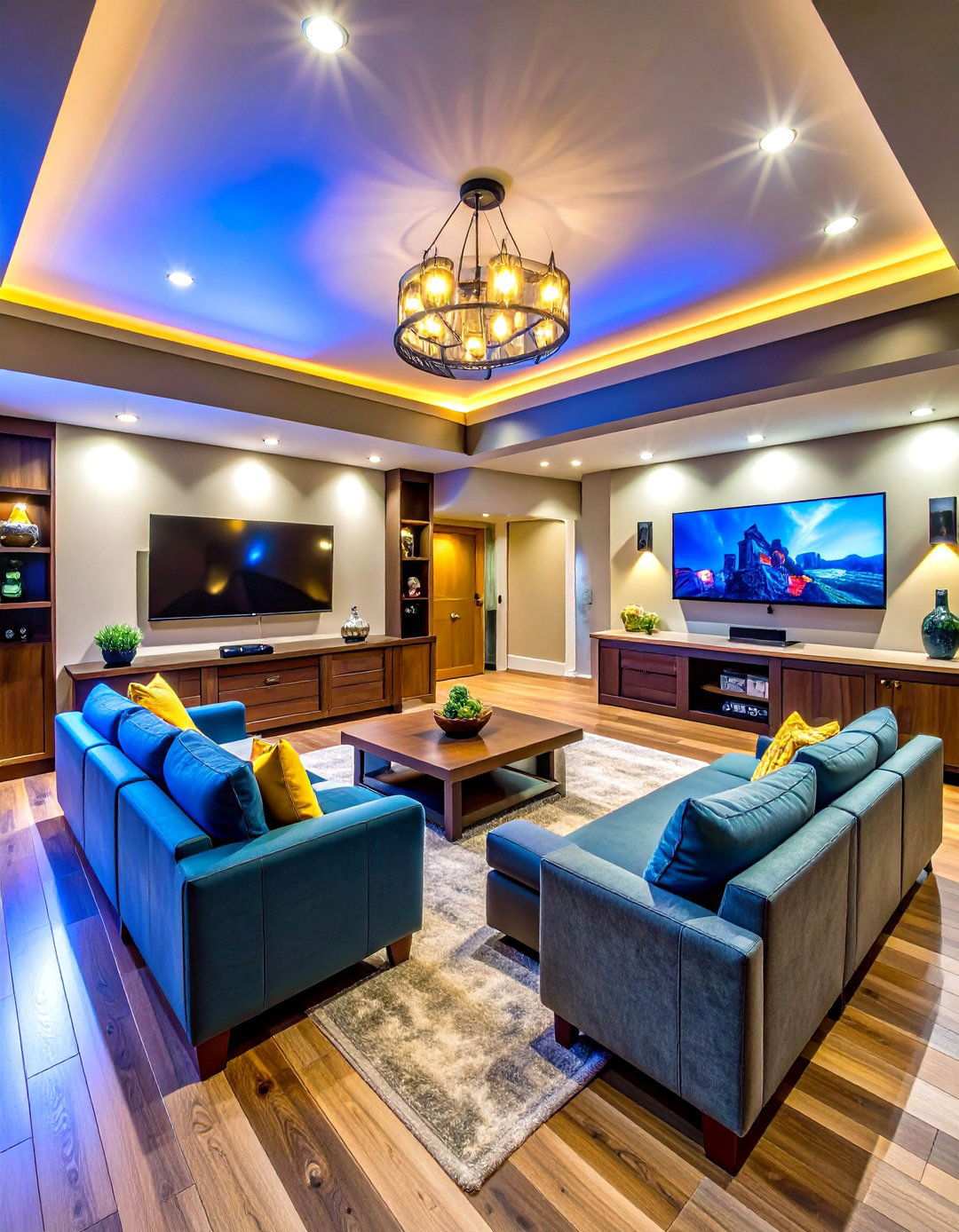 Basement Entertainment Gaming Hub - 24 Small Game Room Ideas