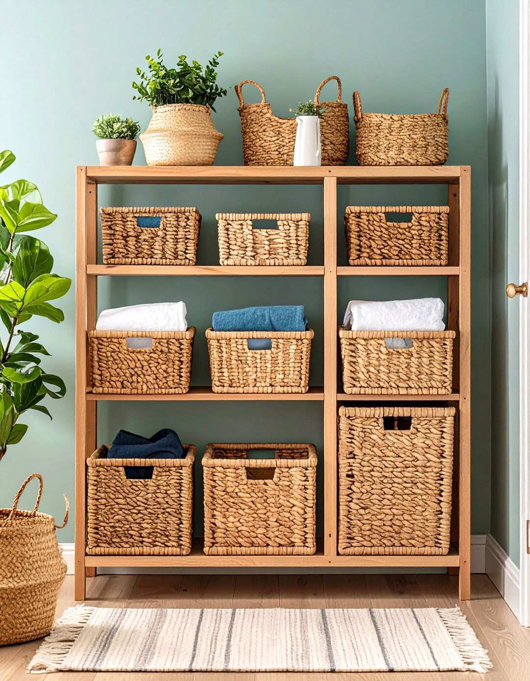 Basket Storage Mudroom Laundry System - 24 Mudroom Laundry Room Ideas