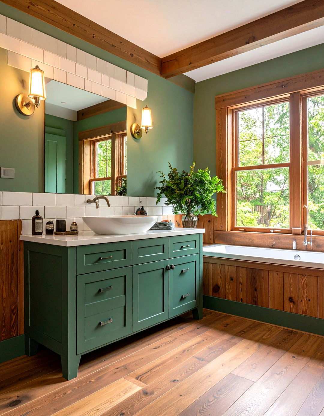 Bathroom Wainscoting with Subway Tile Integration - 24 Wainscoting Ideas