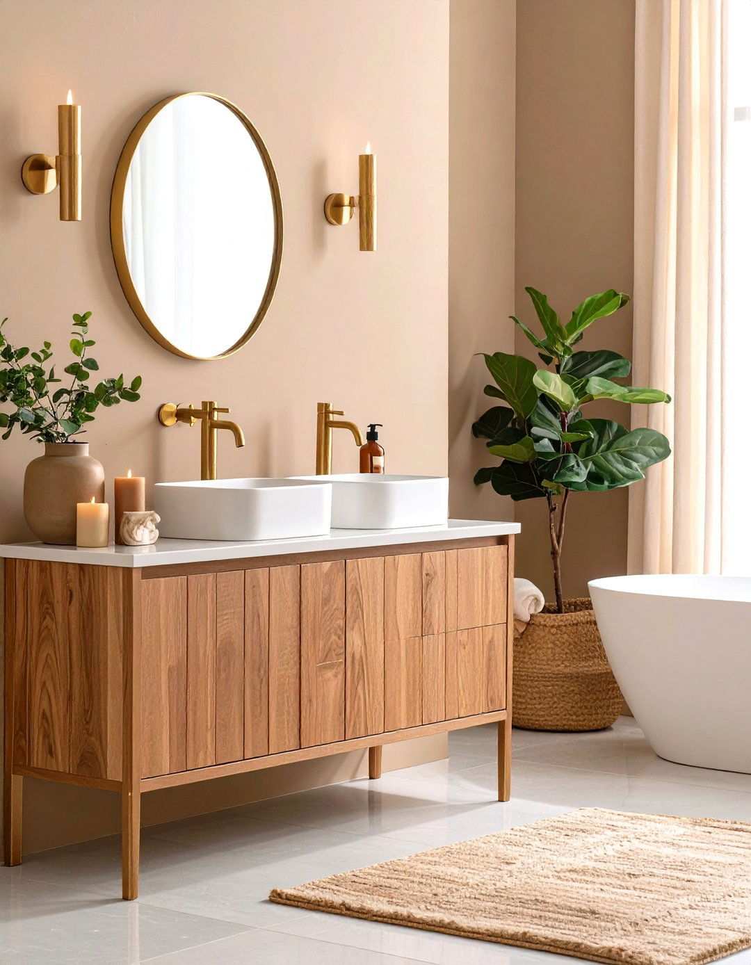 Bathroom Warm Taupe and Gold Palette - 24 Warm Color Palettes for Every Room in the House