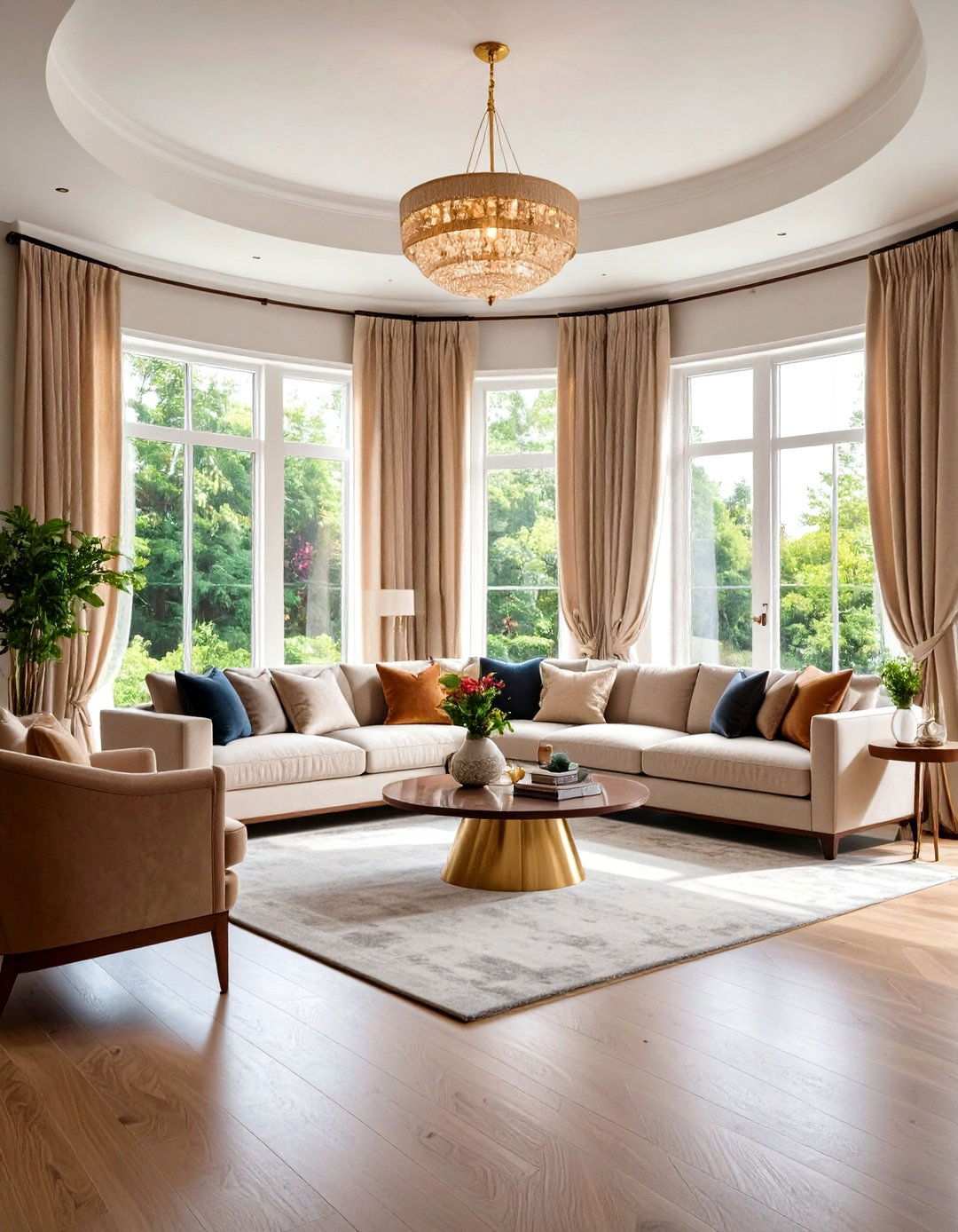 Bay Window Treatment with Custom Curved Track - 24 Window Treatments Ideas