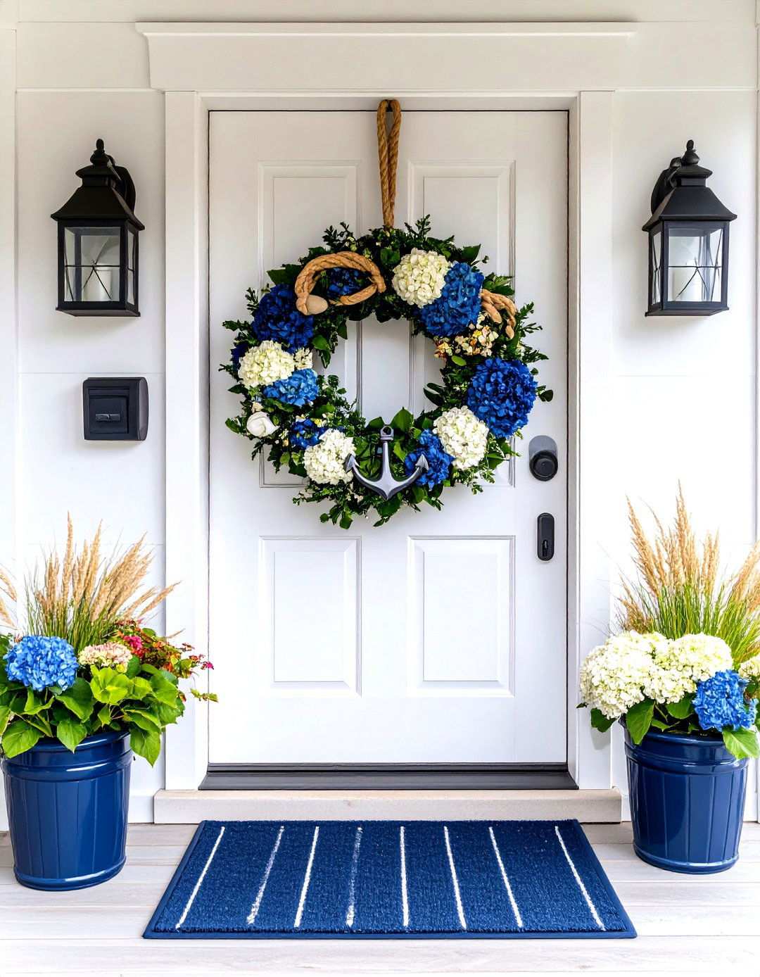 Beach House Nautical - 24 Summer Front Door Decor Ideas