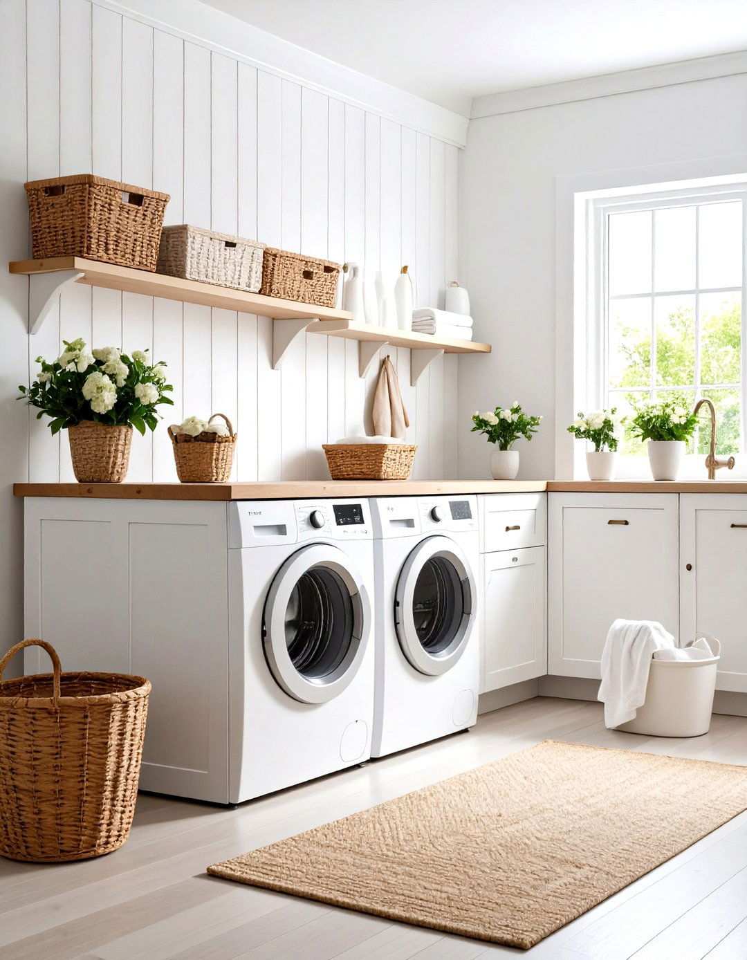 Beadboard Panel Backsplash Style - 24 Laundry Room Backsplash Ideas