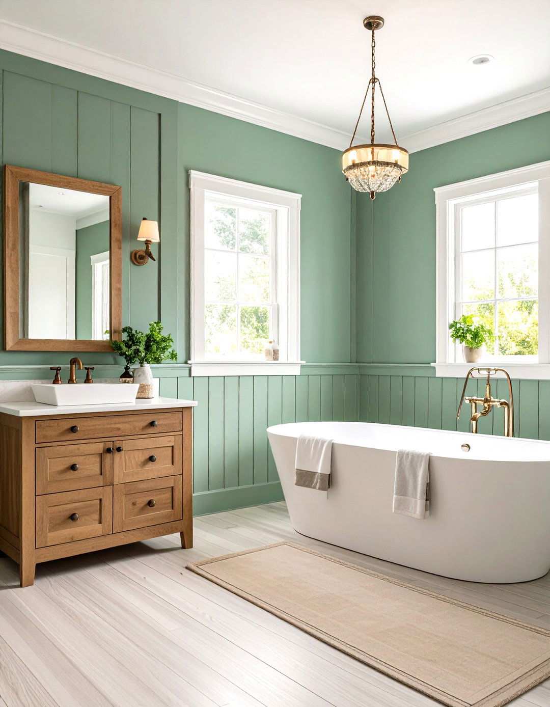 Beadboard Wainscoting Protection - 24 Victorian Bathroom Ideas