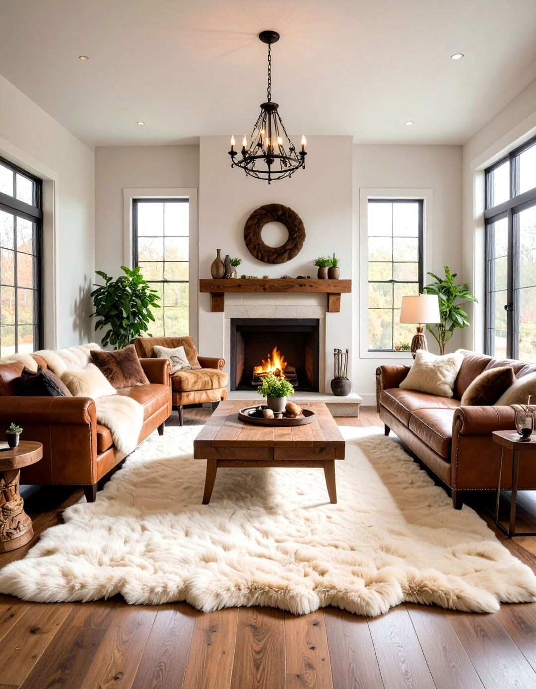 Bear Hide and Fur Accents - 24 Hunting Room Ideas