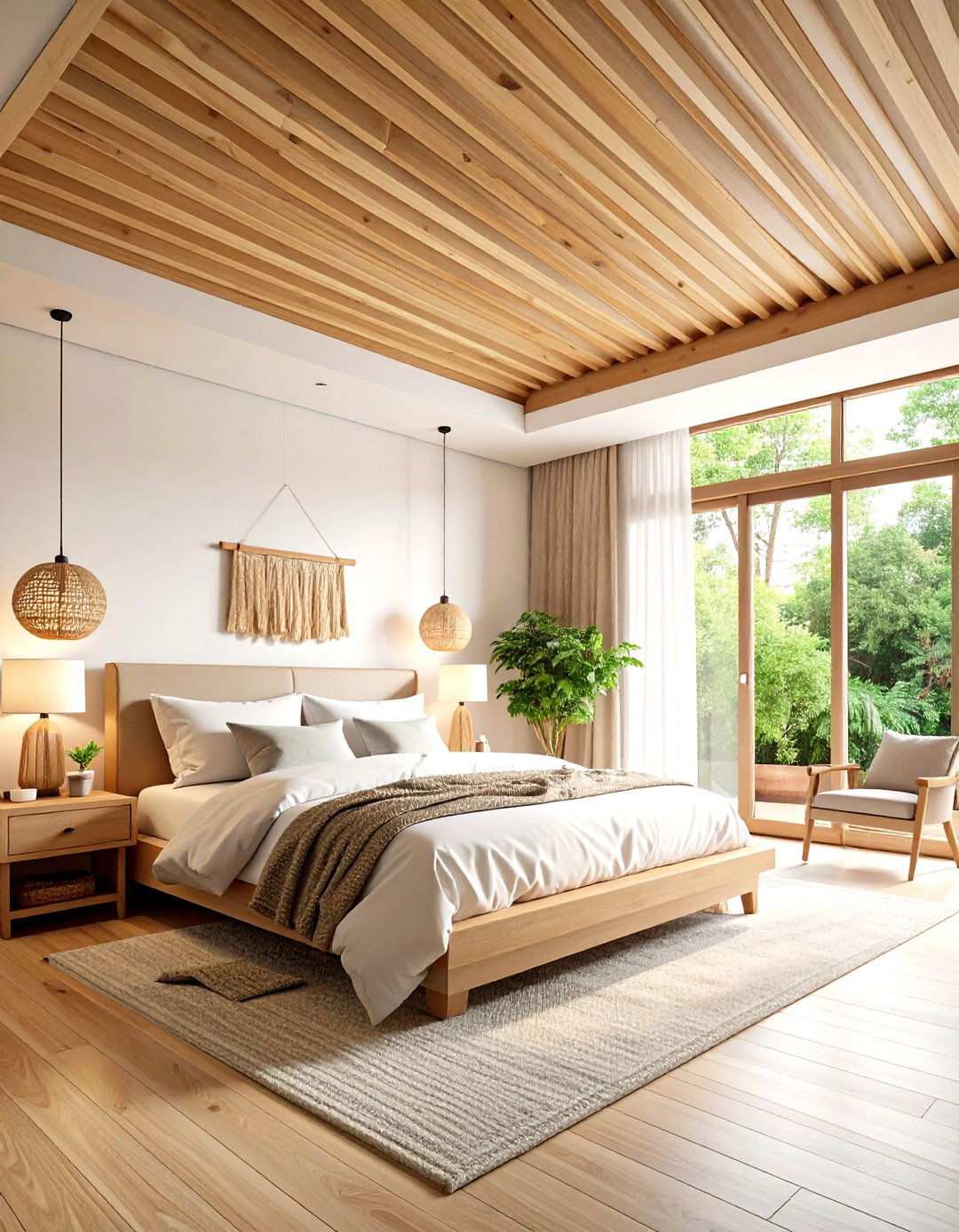 Bedroom Retreat Spa Like Ceiling Features - 24 Wood Slat Ceiling Ideas