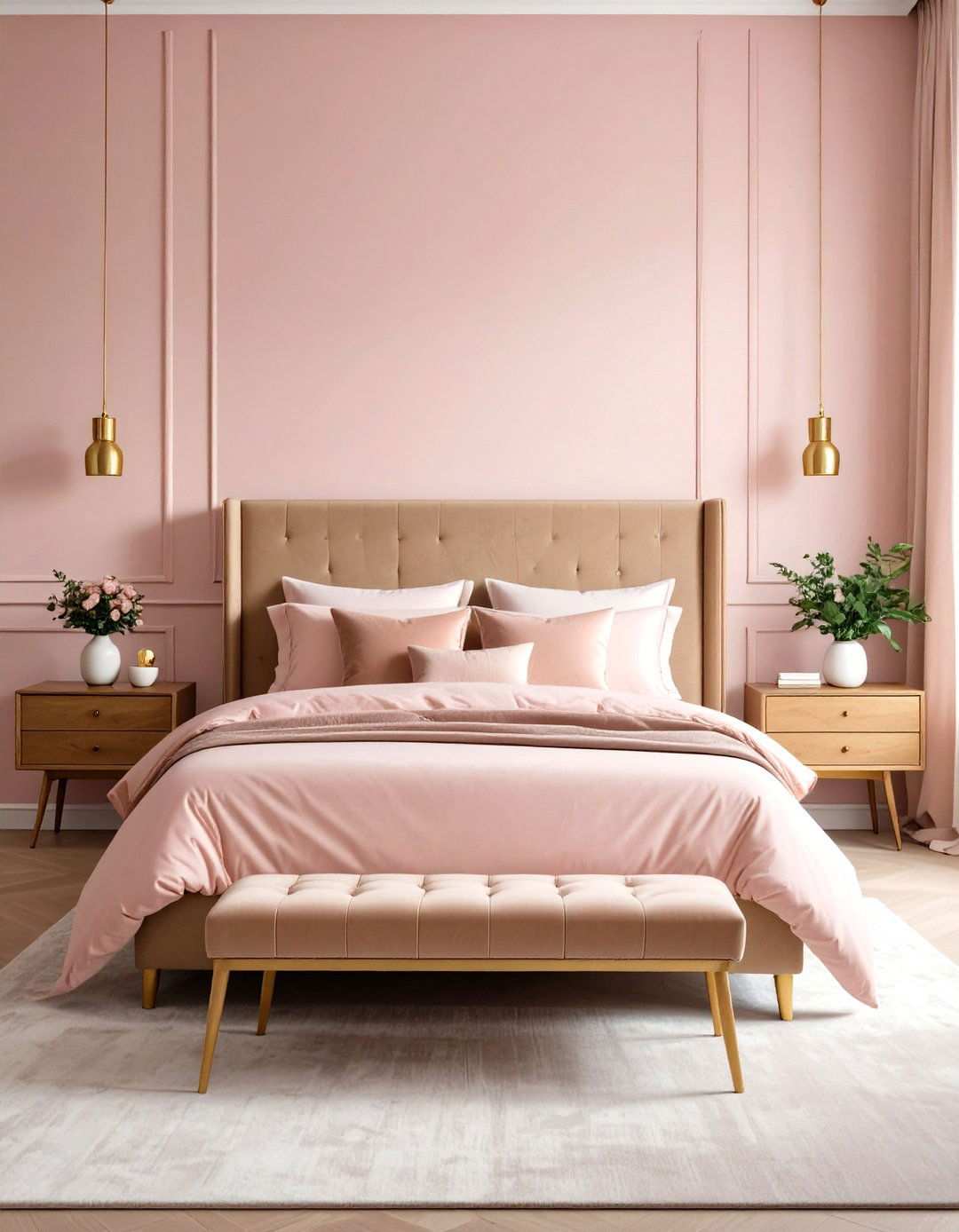Bedroom Warm Pink and Gold Romance - 24 Warm Color Palettes for Every Room in the House