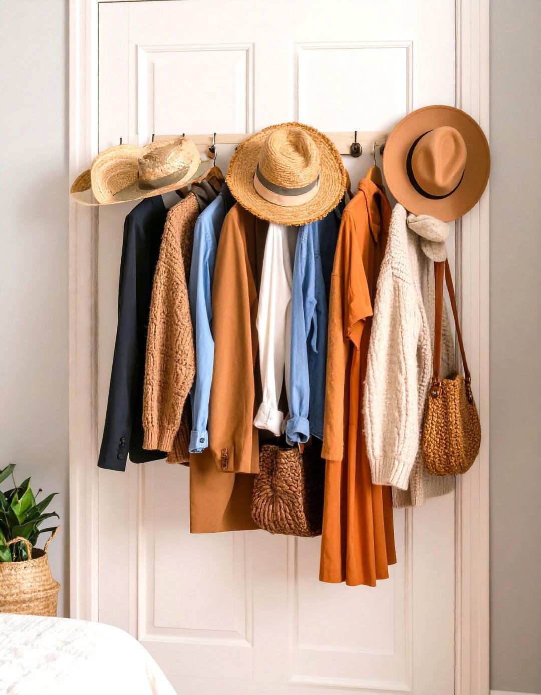 Behind Door Hat Storage Rails - 24 Hat Storage Ideas