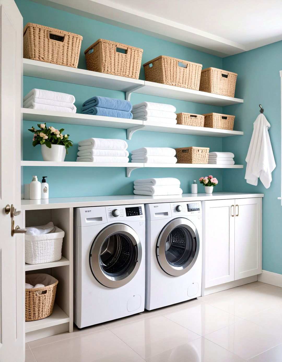 Behind Door Storage Shelves - 24 Laundry Room Shelf Ideas