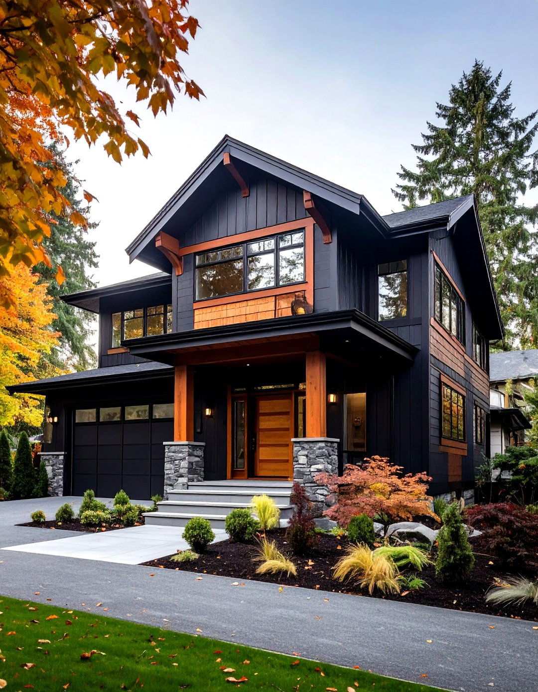 Benjamin Moore Black Beauty Contemporary - 24 Paint Colors for a Modern Black House With Cedar Accents