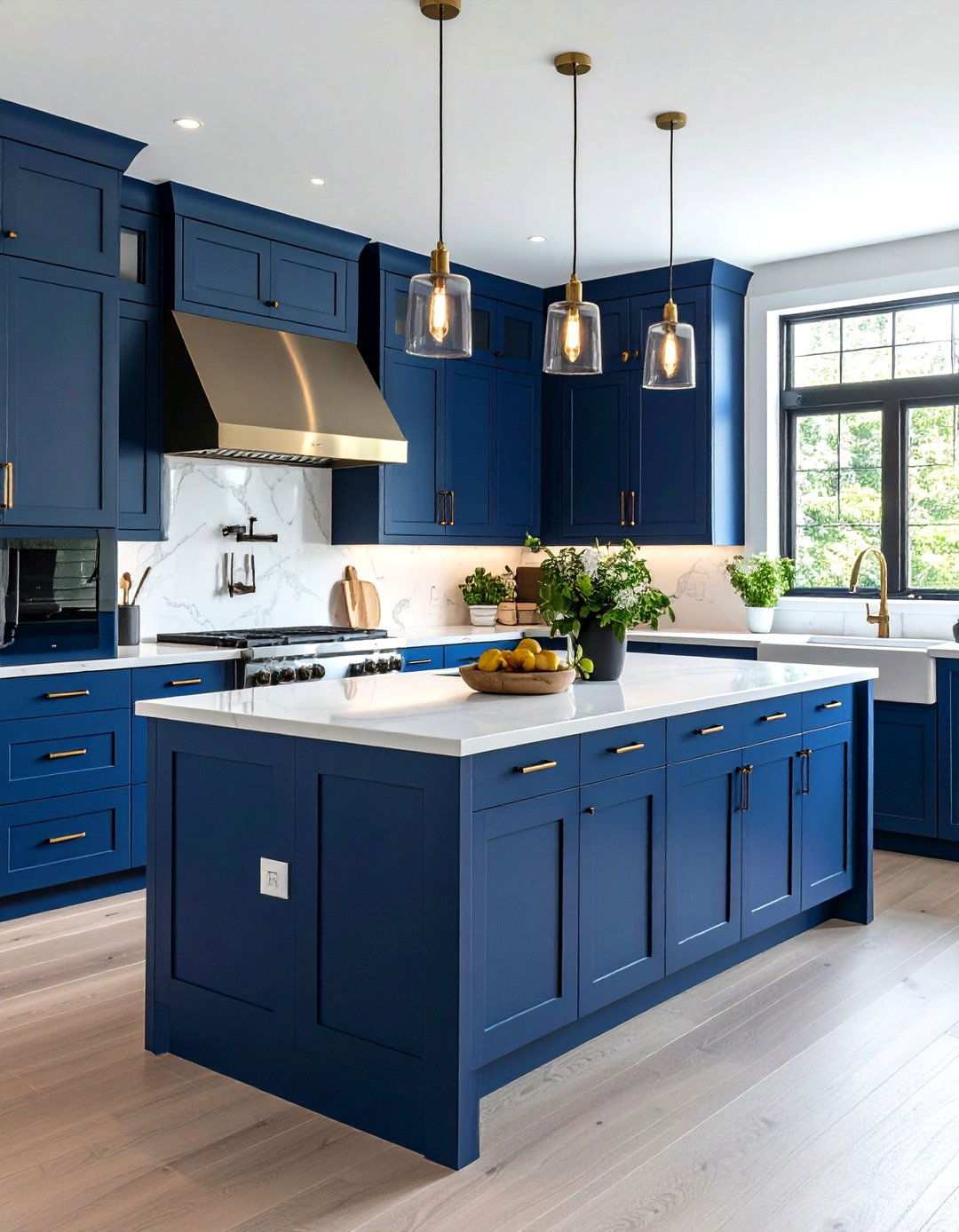 Benjamin Moore Hale Navy Contemporary Kitchen - 24 Navy Blue Kitchen Cabinets Ideas