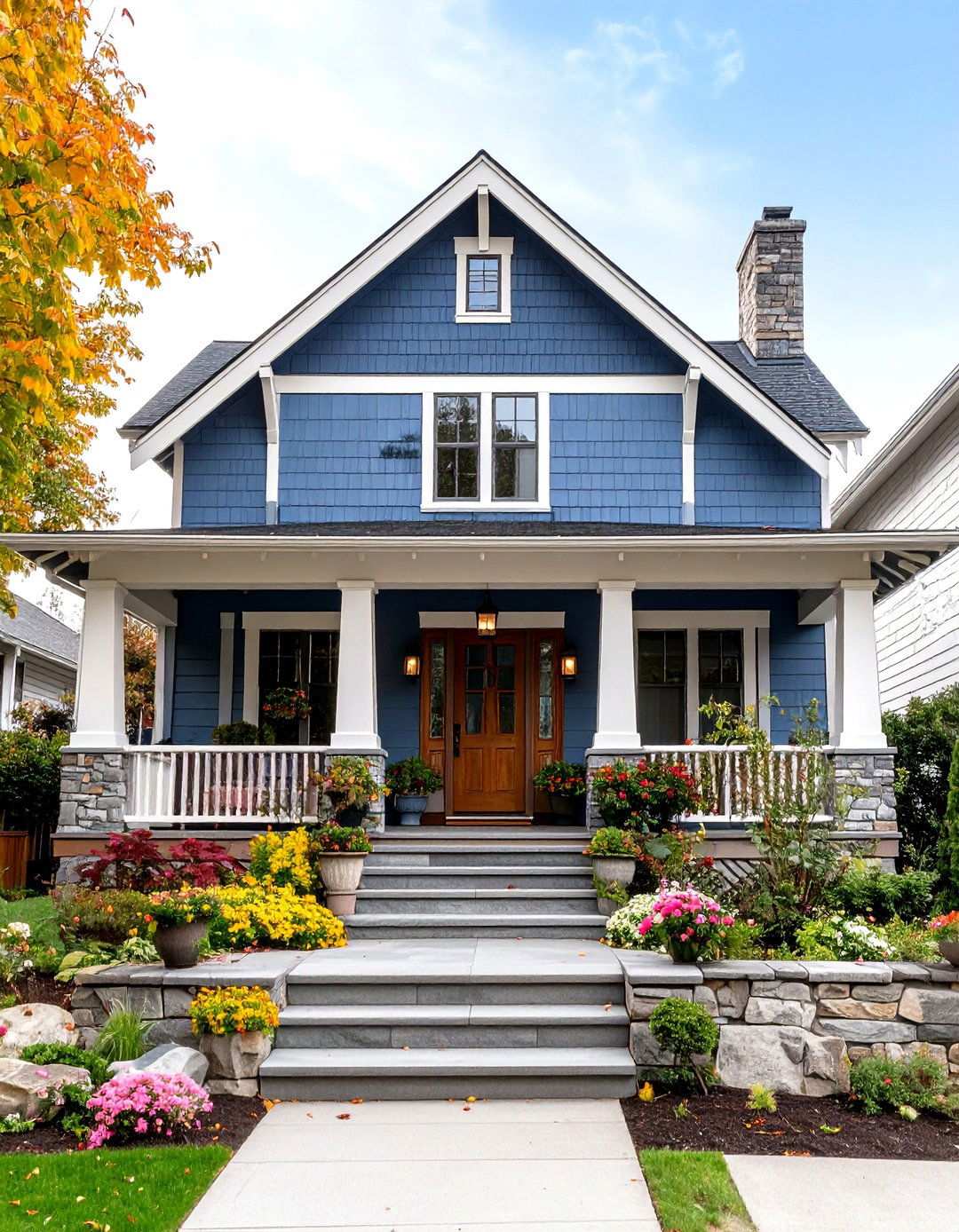 Benjamin Moore Hale Navy Craftsman Style - 24 Midnight Blue & Dark Blue House Siding Colors
