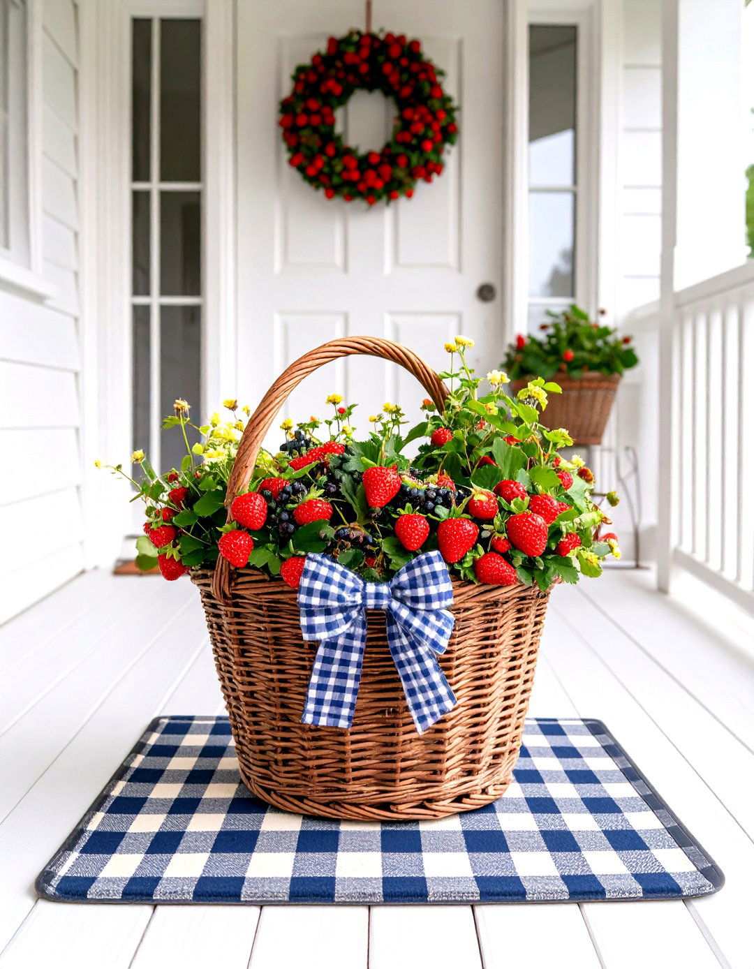 Berry Basket Country - 24 Summer Front Door Decor Ideas