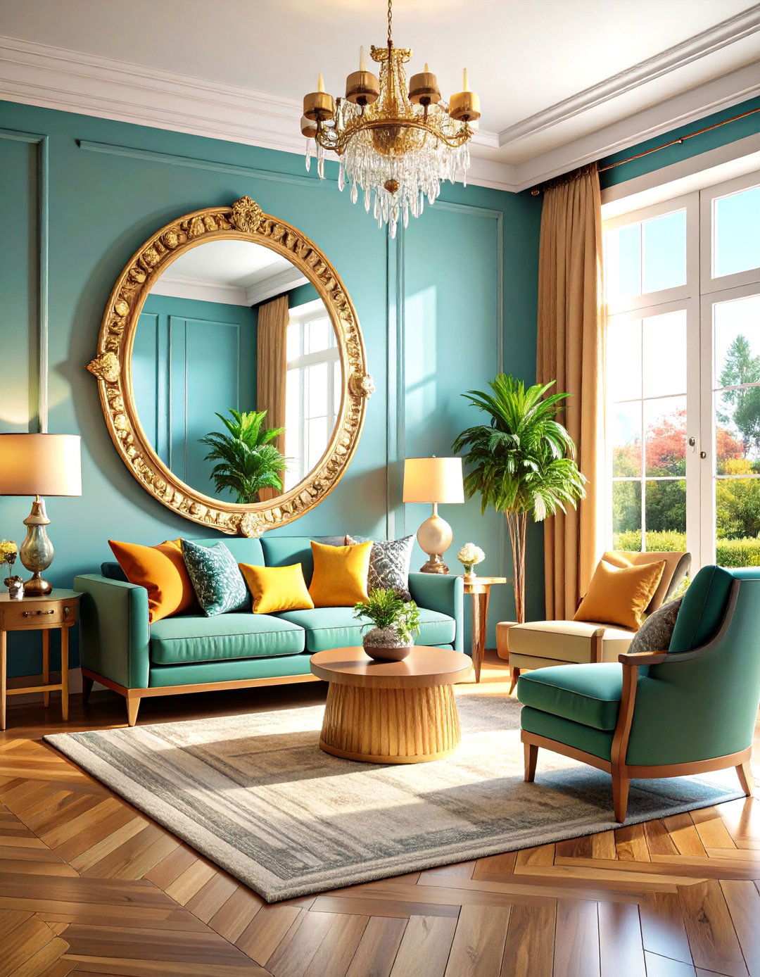 Beveled Edge Mirrors - 24 Living Room Mirror Ideas